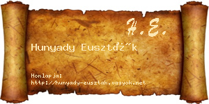 Hunyady Euszták névjegykártya